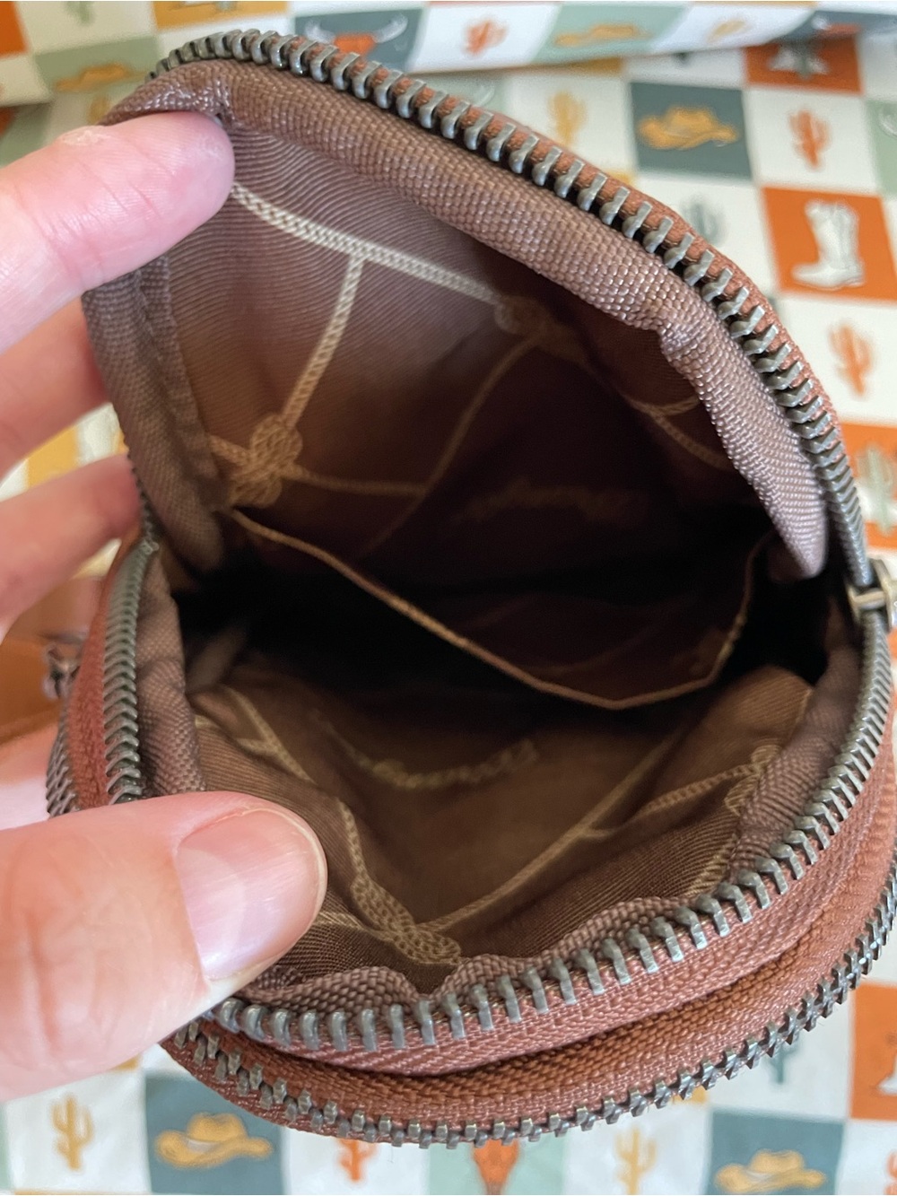 Wrangler Brown Leather Belt Bag with Branded Strap - Picture 5 of 5